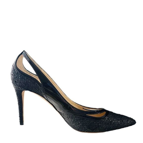 Jimmy Choo Shoes - Jimmy Choo Hickory 85 Woven Canvas Pump